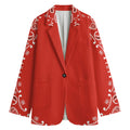 Orange Paisley Bandana Print Women's Cotton Blazer