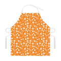Orange Paw And Bone Pattern Print Adjustable Apron
