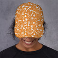 Orange Paw And Bone Pattern Print Baseball Cap