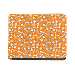 Orange Paw And Bone Pattern Print Bifold Wallet