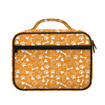 Orange Paw And Bone Pattern Print Briefcase Bible Bag