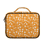 Orange Paw And Bone Pattern Print Briefcase Bible Bag