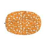 Orange Paw And Bone Pattern Print Car Side Mirror Covers