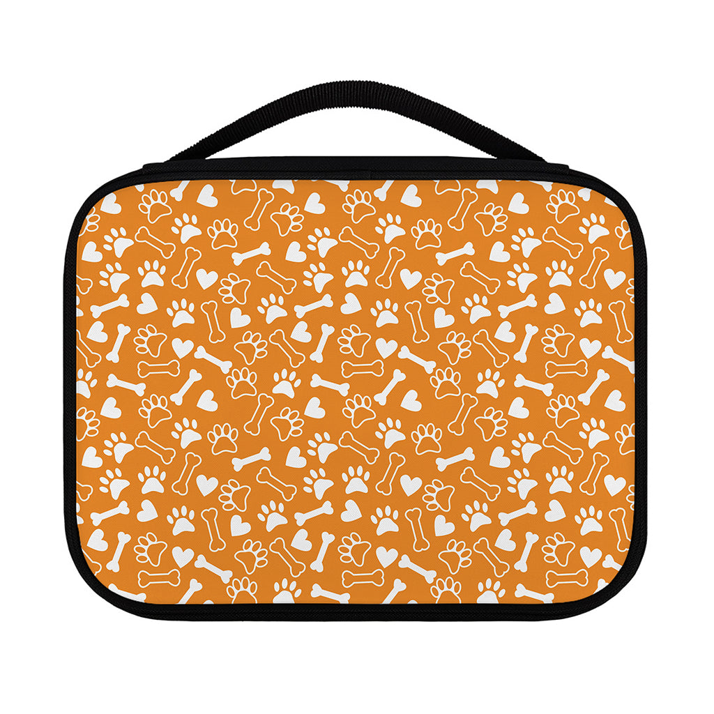 Orange Paw And Bone Pattern Print Classic Bible Case
