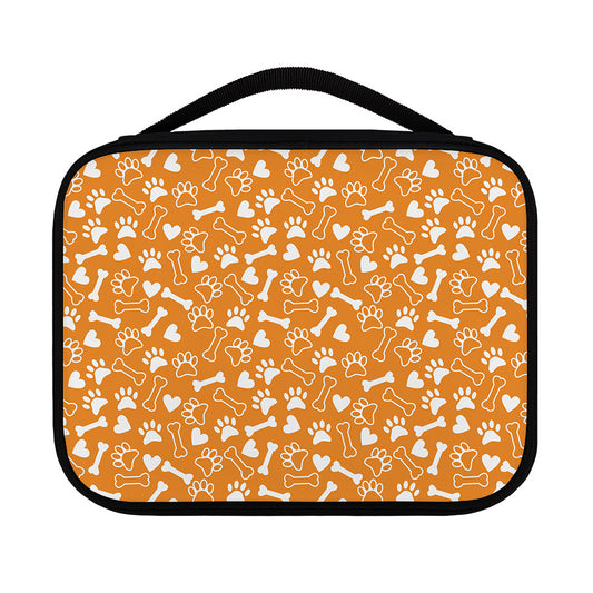 Orange Paw And Bone Pattern Print Classic Bible Case