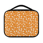 Orange Paw And Bone Pattern Print Classic Bible Case