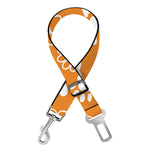 Orange Paw And Bone Pattern Print Dog Seat Belt