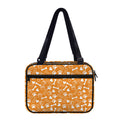 Orange Paw And Bone Pattern Print Double Strap Bible Bag