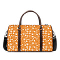 Orange Paw And Bone Pattern Print Duffel Bag