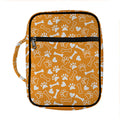 Orange Paw And Bone Pattern Print Front Pocket Bible Bag