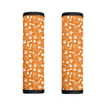 Orange Paw And Bone Pattern Print Handle Covers
