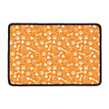 Orange Paw And Bone Pattern Print Kitchen Mat