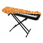 Orange Paw And Bone Pattern Print Piano Keyboard Cover