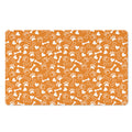 Orange Paw And Bone Pattern Print Polyester Doormat