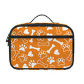 Orange Paw And Bone Pattern Print Portable Lunch Bag