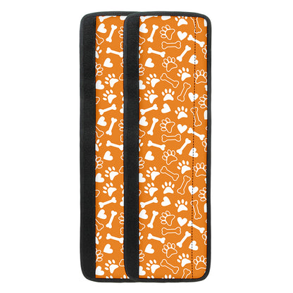 Orange Paw And Bone Pattern Print Refrigerator Handle Covers