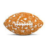 Orange Paw And Bone Pattern Print Rugby Ball