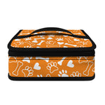 Orange Paw And Bone Pattern Print Small Lunch Bag