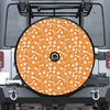 Orange Paw And Bone Pattern Print Tire Cover With Camera Hole