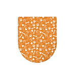 Orange Paw And Bone Pattern Print Toilet Lid Cover