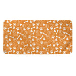 Orange Paw And Bone Pattern Print Towel
