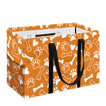 Orange Paw And Bone Pattern Print Utility Tote Bag