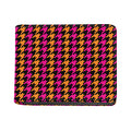 Orange Pink And Black Houndstooth Print Bifold Wallet