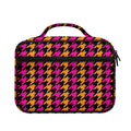 Orange Pink And Black Houndstooth Print Briefcase Bible Bag