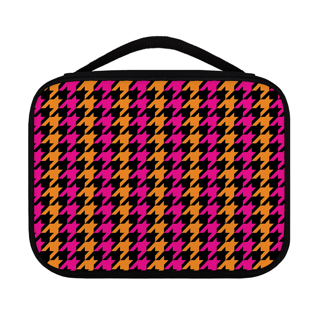 Orange Pink And Black Houndstooth Print Classic Bible Case