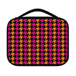 Orange Pink And Black Houndstooth Print Classic Bible Case