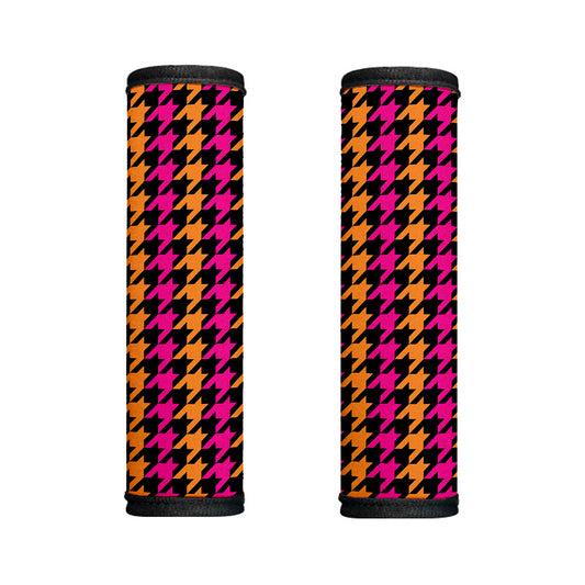 Orange Pink And Black Houndstooth Print Handle Covers