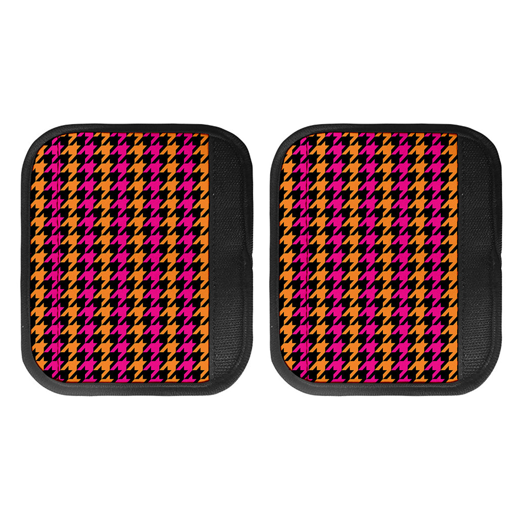Orange Pink And Black Houndstooth Print Handle Covers