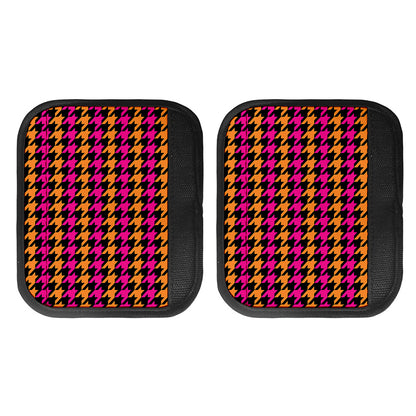 Orange Pink And Black Houndstooth Print Handle Covers