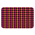 Orange Pink And Black Houndstooth Print Indoor Door Mat