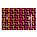 Orange Pink And Black Houndstooth Print Placemat