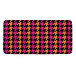Orange Pink And Black Houndstooth Print Towel