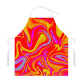 Orange Psychedelic Liquid Trippy Print Adjustable Apron