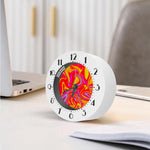 Orange Psychedelic Liquid Trippy Print Alarm Clock