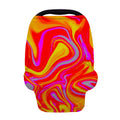 Orange Psychedelic Liquid Trippy Print Baby Seat Cover