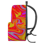 Orange Psychedelic Liquid Trippy Print Backpack