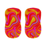 Orange Psychedelic Liquid Trippy Print Bar Stool Covers