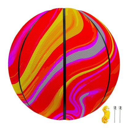 Orange Psychedelic Liquid Trippy Print Basketball