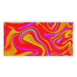 Orange Psychedelic Liquid Trippy Print Beach Towel