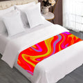 Orange Psychedelic Liquid Trippy Print Bed Runner