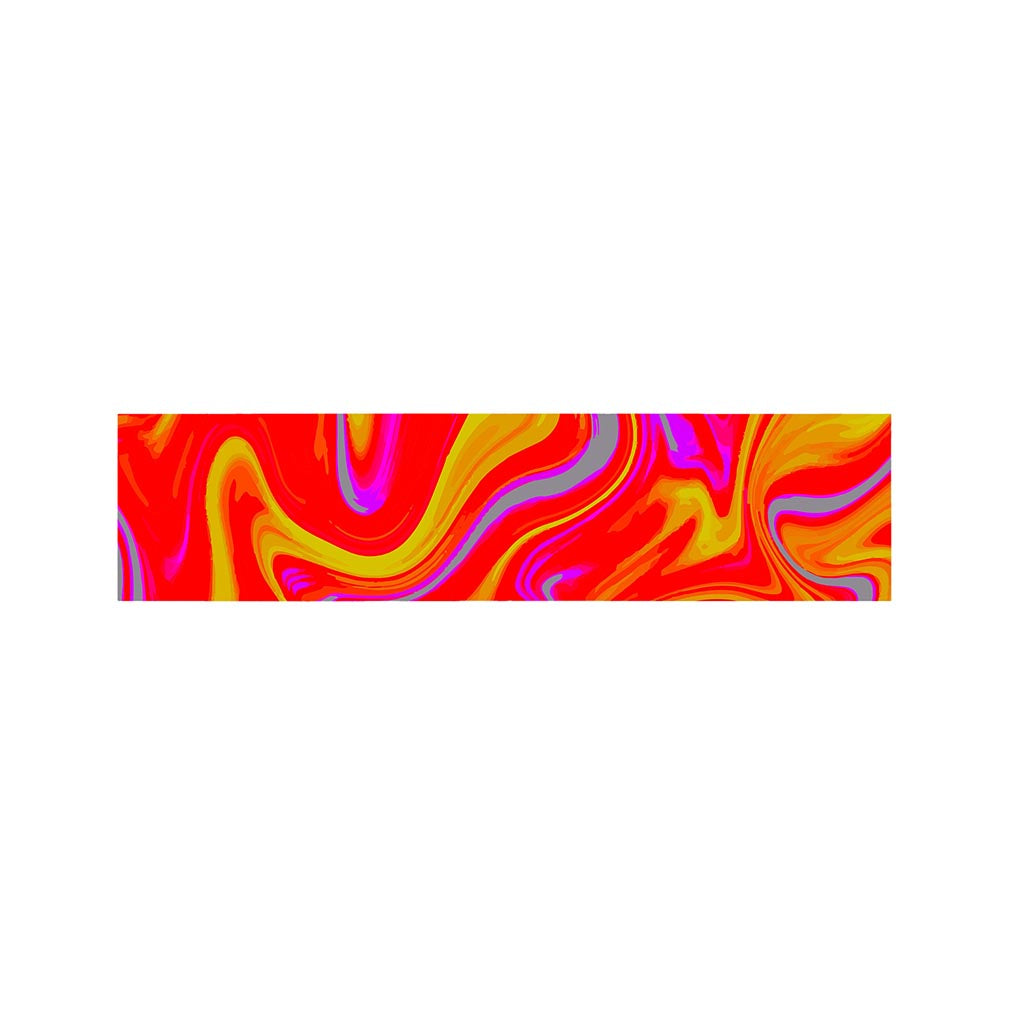 Orange Psychedelic Liquid Trippy Print Bed Runner