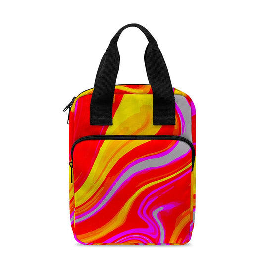 Orange Psychedelic Liquid Trippy Print Bible Tote Bag