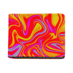 Orange Psychedelic Liquid Trippy Print Bifold Wallet