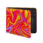 Orange Psychedelic Liquid Trippy Print Bifold Wallet