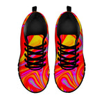 Orange Psychedelic Liquid Trippy Print Black Running Shoes