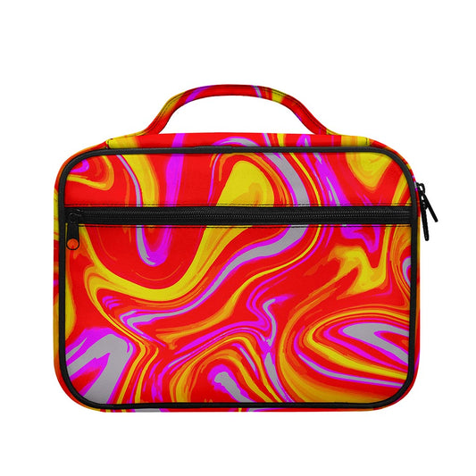 Orange Psychedelic Liquid Trippy Print Briefcase Bible Bag